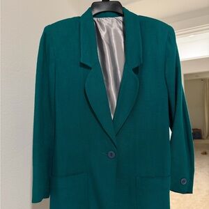 Nordstrom Teal Blazer with Satin Lining